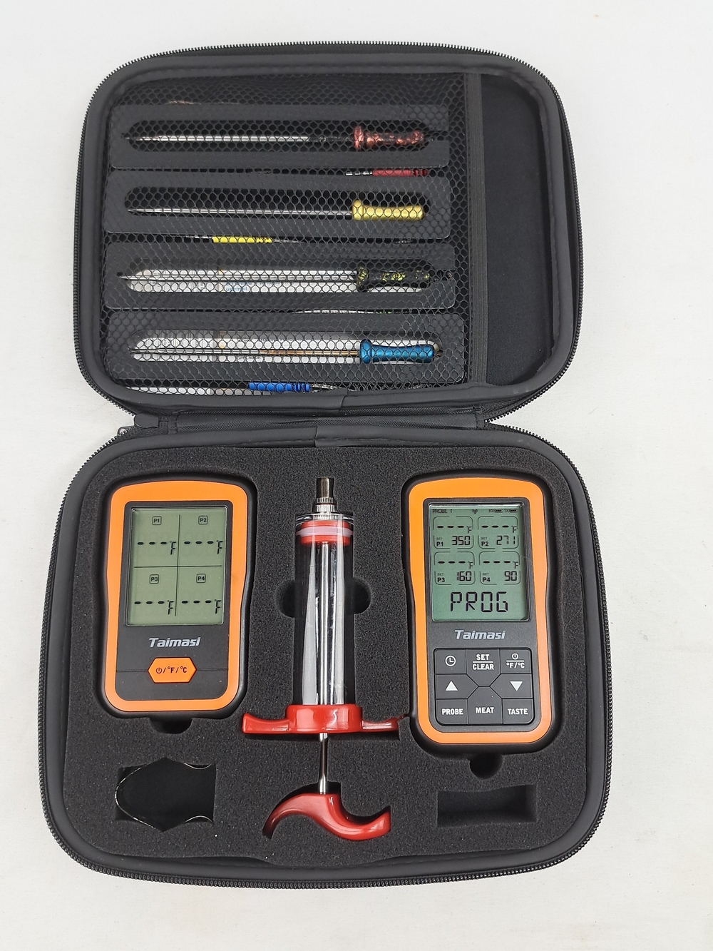 Orange Dual Probe Cooking Thermometer Kit with Injector